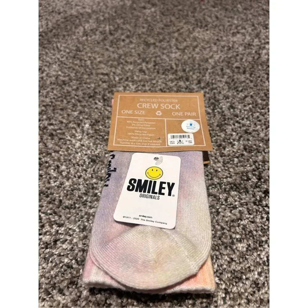 Desert Dreamer X Smiley tie dye crew socks C27-18
